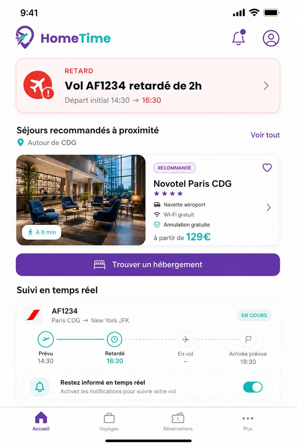 Alerte retard HomeTime