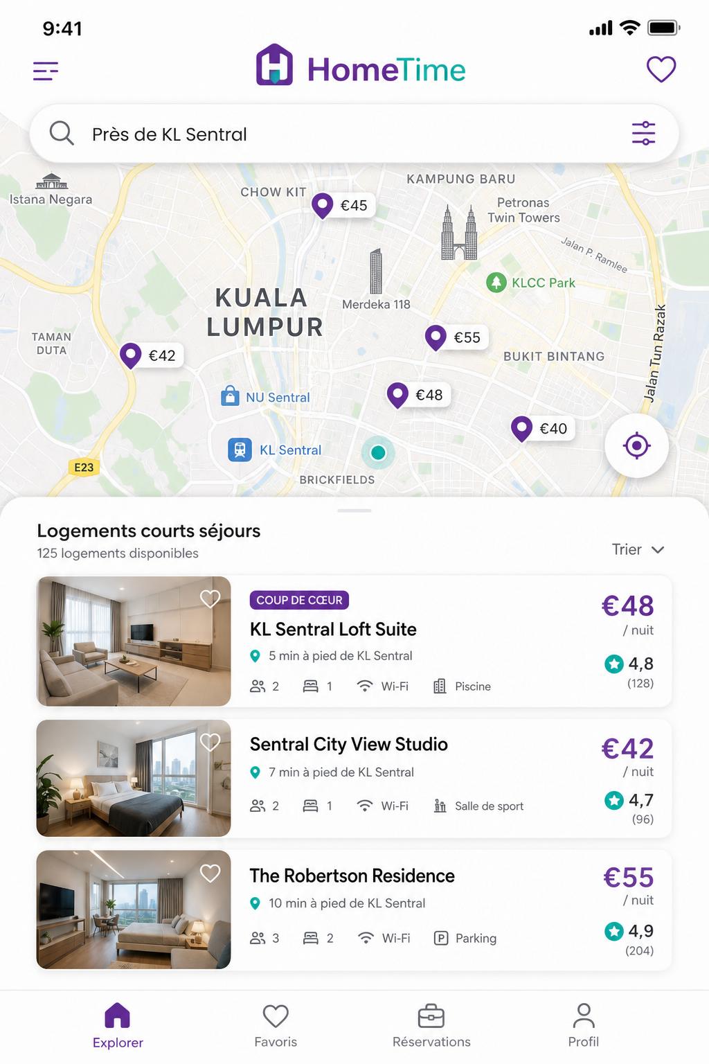 Carte HomeTime à Kuala Lumpur